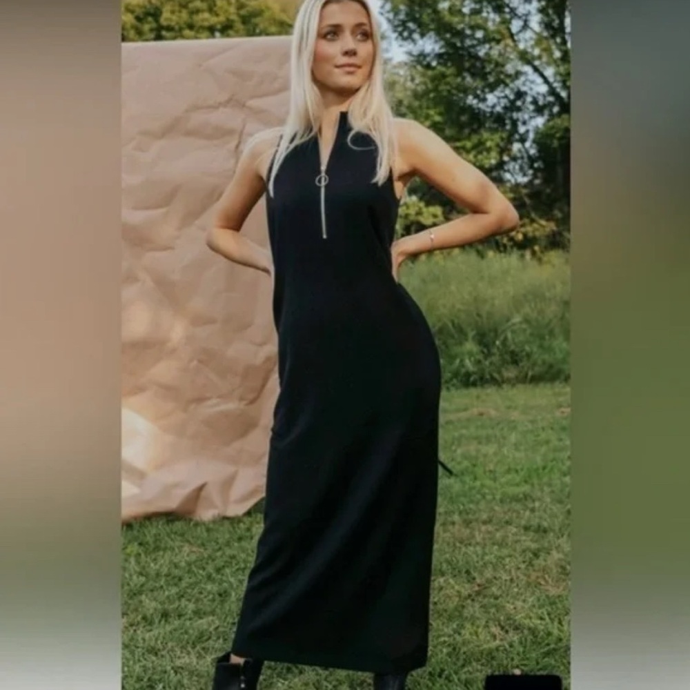 Show Me Your MuMu Charlie zip Black Maxi Dress